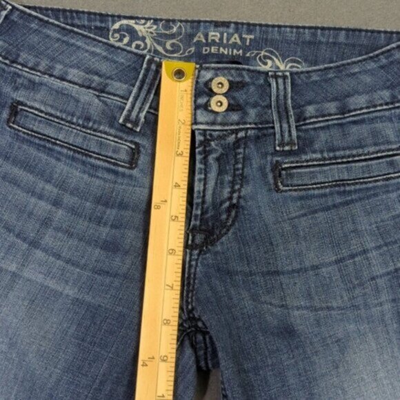 Ariat Jeans Women's 26R Blue Trouser Mid Rise Stretch Outseam Ella Wide Leg - Picture 7 of 13